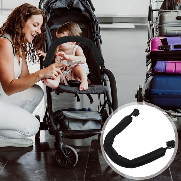 OULII Baby Stroller Bumper Replacement Rod with Foldable Metal Frame and Foam Padding, 1 Pack for Parents