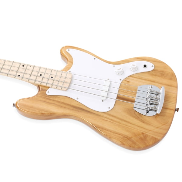 4 String 30in Short Scale Thin Body GB Bass Guitar with Bag Strap Connector Wrench Tool Burlywood
