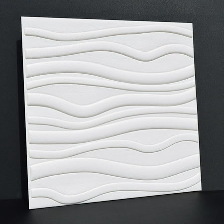 Jeobest 3D Brick Wall Stickers Self-adhesive Panel - 3D Self-Adhesive Wall Sticker - 3D Wall Stickers Bedroom Decor Wave Pattern Waterproof Self-adhesive Wallpaper (23.6 X 23.6 inch)