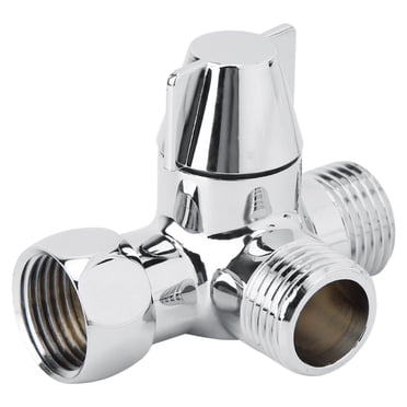 7/8" Brass T-Adapter For Shower/Bidet - Three-Way Connector Valve For Toilet Sprayer Or Shower Head Diverter