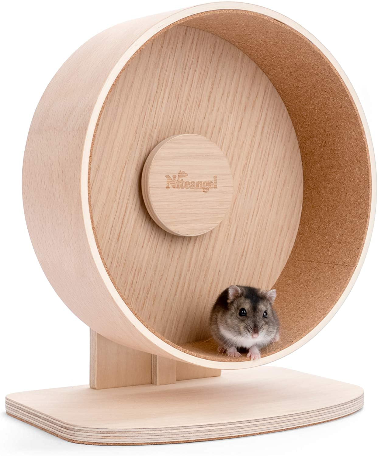 Hamster Exercise Wheel,Wooden Quiet Hamster Round Wheel Exercise Sports Roller
