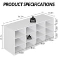 thumbnail image 2 of Shoe Storage Bench, Cubby Shoe Rack with 12 Cubbies, 3-Tier Wood Shoe Rack Organizer, Shoe Organizer Cabinet for Entryway, Hallway, Closet and Garage, White, 2 of 8