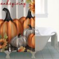 thumbnail image 4 of Pumpkin Sunflower Happy Thanksgiving Shower Curtains,Reusable Show Curtain with Hooks Friendly Polyester Fabric Curtains for Thanksgiving Day Fall Party Home Decor, 4 of 5
