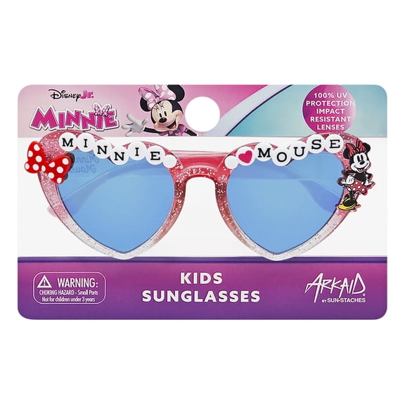 Minnie Mouse Pink Glitter Heart Charm Sunglasses