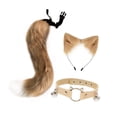thumbnail image 2 of Orejas y cola larga falsas, regalos divertidos para mujeres y niñas, diadema para cosplay, baile de graduación marrón, 2 of 9