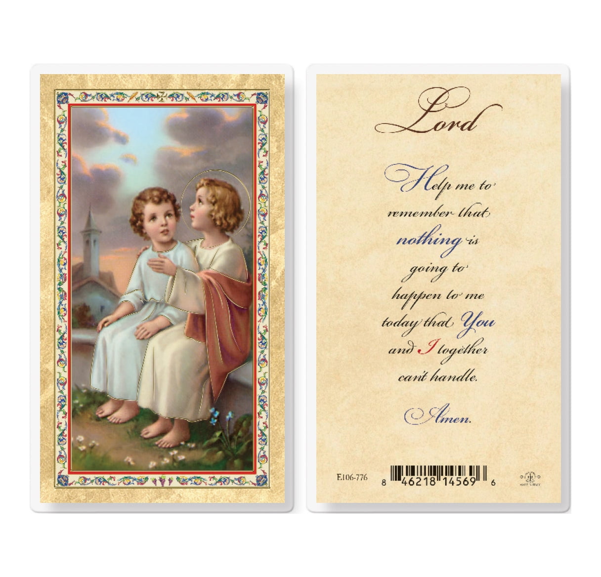 Lord Help Me to Remember Gold-Stamped Laminated Catholic Prayer Holy Card  with Prayer on Back, Pack of 25 