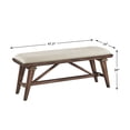 thumbnail image 5 of Lexicon Monroe Textured Fabric Dining Bench in Cream, 5 of 5