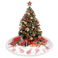 thumbnail image 4 of Christmas Tree Skirt, Shrimp Seaweed Christmas Tree Decorations Indoor, Tree Skirts Mat With Tassel Trim for Halloween New Year Holiday Christmas Party Decor 48 Inches, 4 of 7