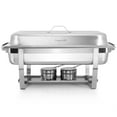 thumbnail image 2 of MegaChef 9.5 Quart Stackable Stainless Steel Professional Chafing Dish/Food Warmer/Buffet Server Serving Dish, 2 of 8