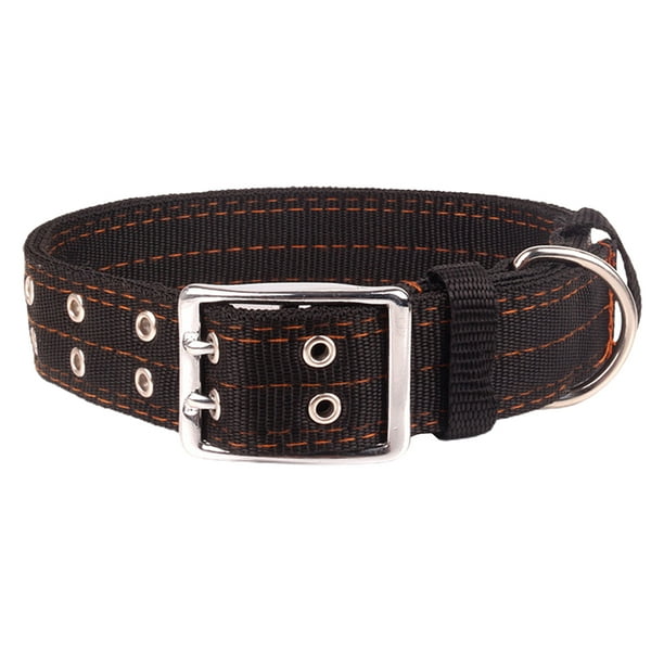 Collar de perro con hebilla, collar táctico militar de nailon ajustable para perros, collar pesado para perros con anillo en D de 2 filas