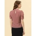 thumbnail image 3 of Blusa de Chifón Con Lunares Suizos Allegra K Para Mujer Manga Corta Abullonada Rojo S, 3 of 4