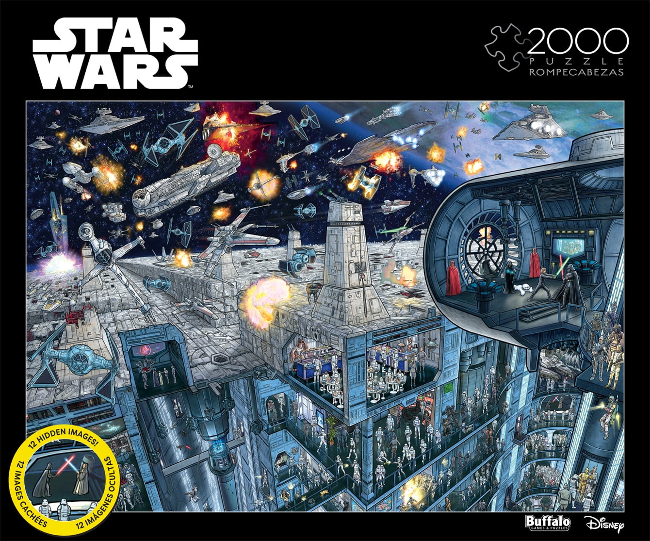 Star Wars Death Star Jigsaw Puzzle Photomosaics NEW 750 Piece Buffalo Games 