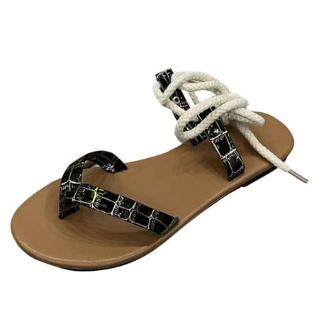 

GHSOHS Womens Sandals Outdoor Shoes for Women Slippers Flip Flops Hiking Sandals New Pinch Toe Strap Flat Bottom Casual Sandals Lady Sandals Women s Loafers & Slip-Ons 37
