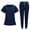 Navy Blue, variant on Niaahiaa Scrubs for Women Set Classic V-Neck Top and Yoga Jogger Pant Medical Nursing Uniform Scrubs Set