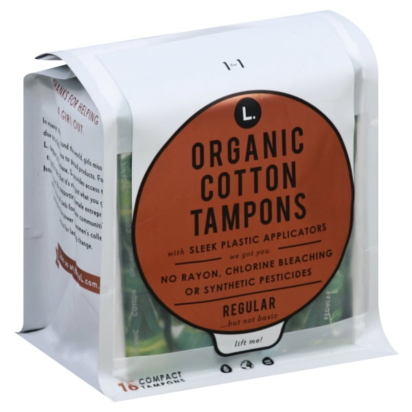 L. Organic Cotton Tampons with BPAFree Applicators, Regular Absorbency