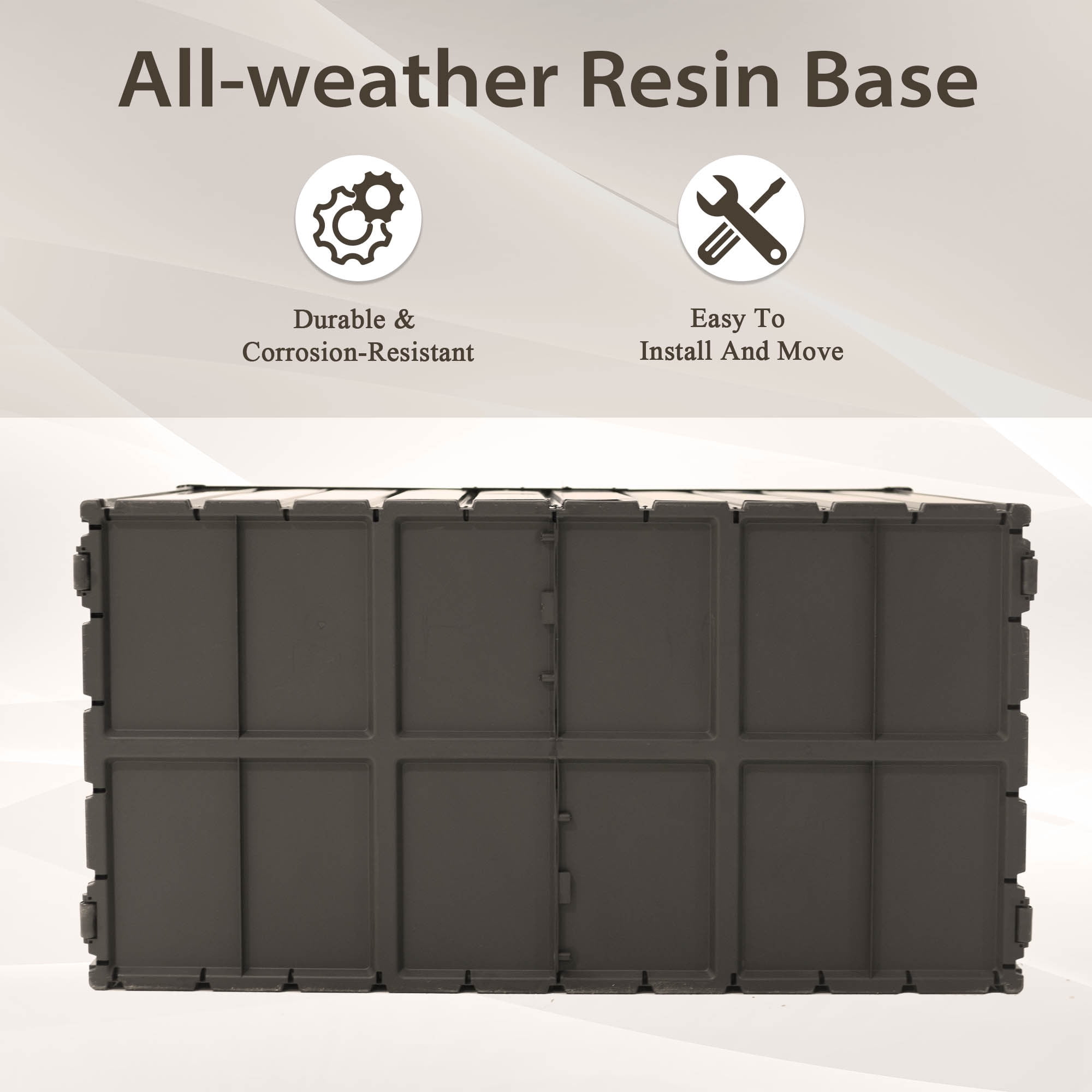 Leumius 100 Gallon Outdoor Storage Deck Box Waterproof, Large Patio Storage Bin with Lockable for Outside Cushions, Throw Pillows, Garden Tools (Dark Brown)