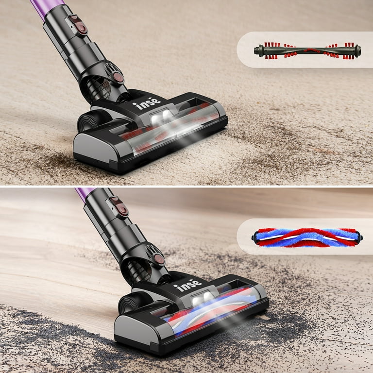 Inse Cordless Vacuum Cleaner, 6 in 1 Powerful Suction Lightweight Stick Vacuum with 2200mAh Rechargeable Battery, Up to 45min Runtime