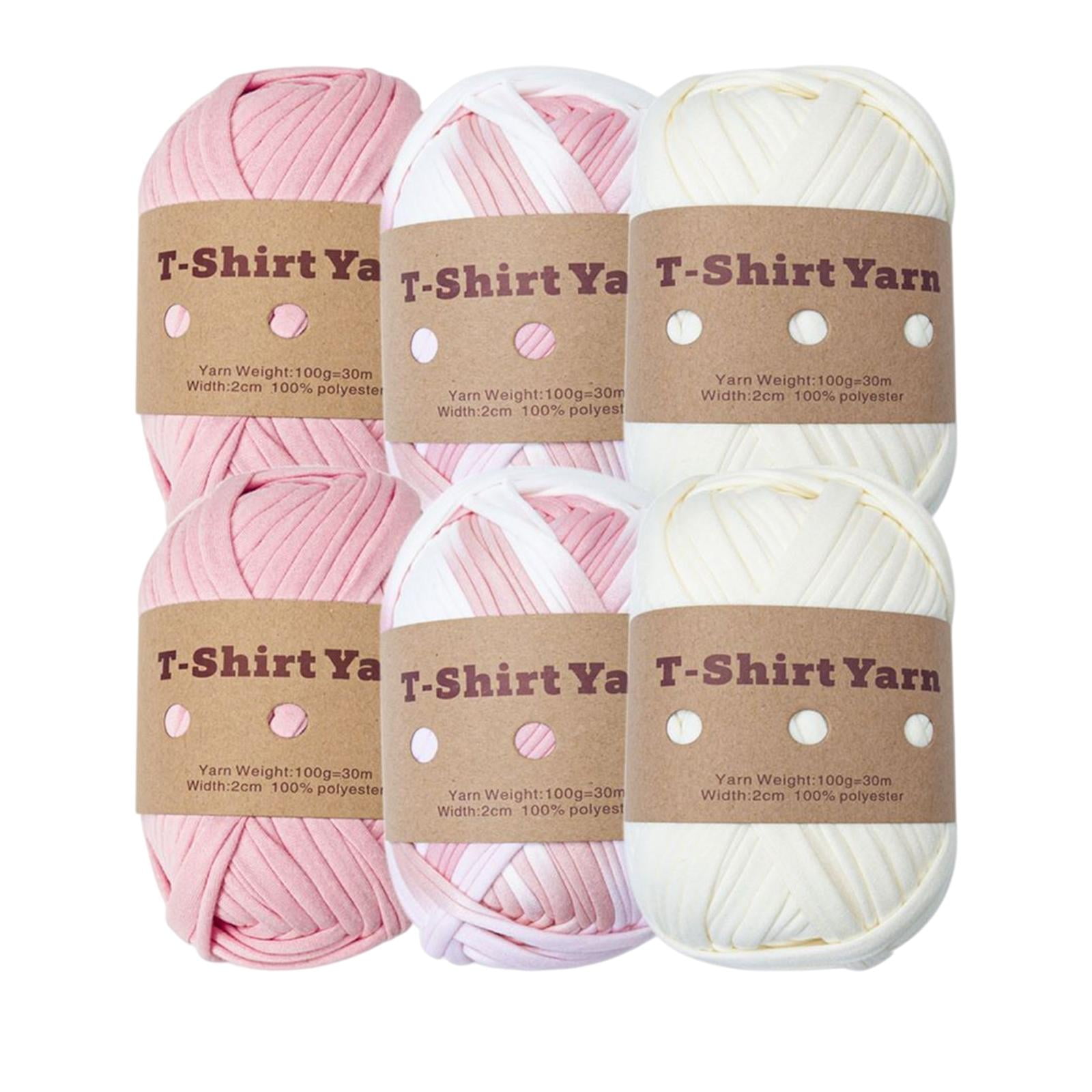 6x Knitting Yarn Spaghetti Yarn Carpet Yarn T-shirt Yarn for Rug Making Macrame Crochet , Set A