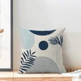 thumbnail image 3 of Boho Summer Outdoor Pillow Covers 18 x 18 Inch, Navy Blue Leaf Decor Throw Pillows for Couch Bed, Modern Abstract Plant Indoor Farmhouse Decorative Pillowcase Linen Cushion Cover Set of 2, 3 of 6