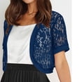 thumbnail image 6 of BLCHUNen Cropped Cardigan for Women Lace Short Sleeve Lightweight Open Front Breathable Summer Going out Tops, 6 of 7