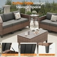 thumbnail image 4 of Poteban Outdoor Patio Furniture Set, Rocking Swivel Chair, 9 Pieces Wicker Rattan Sectional Furniture for Backyard (Grey), 4 of 13