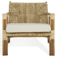 thumbnail image 2 of Safavieh Elexa Modern Rattan and Fabric Dining Arm Chairs, Natural/White, 2 of 6