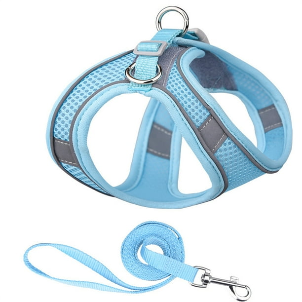 Greeniant Conjunto de correa para el pecho para mascotas, chaleco ajustable acolchado con bolsillos, ropa de entrenamiento para correr, arnés con cuello Suministros para perros Azul Greeniant PT003767-05