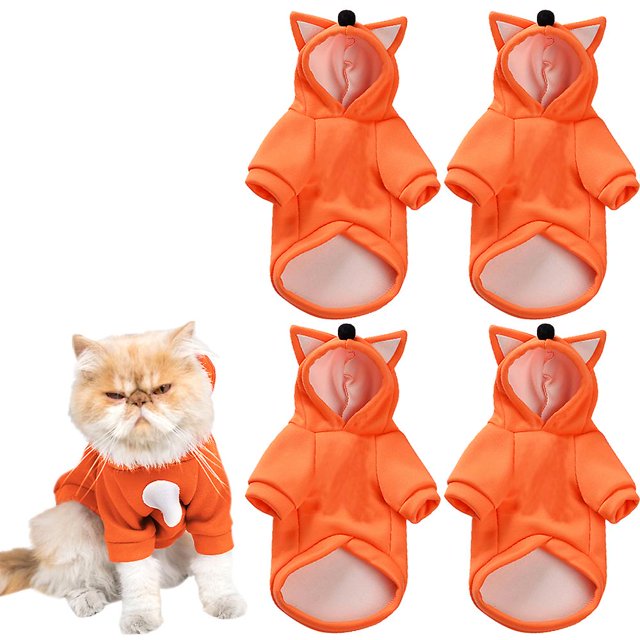 Black 4 Piezas De Ropa Para Perros Ropa De Dos Piezas Con Capucha Para Mascotas Ropa Linda Para Perros Xs