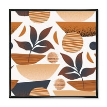 Designart 'Tropical Leaf Silhouettes and Shapes on White' Modern Framed Canvas Wall Art Print