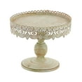 thumbnail image 6 of DecMode 10" x 9" White Metal Decorative Stand with Lace Inspired Edge, 1-Piece, 6 of 7