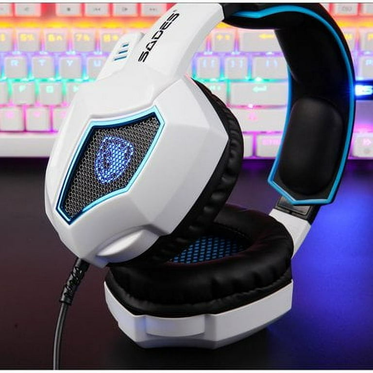 Noise Headset Sound Volume Gamers Over-the-Ear PC SADES Control Surround Isolating Spirit For USB 7.1 MIC with Stereo Gaming Wolf