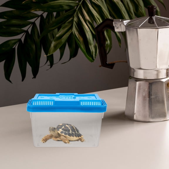 TABLZONE water turtle tank Plastic Fish Tank ABS Sky-blue Pet Owners Veterinary Visits 1Pack