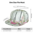 thumbnail image 6 of Daiia Vintage Wood with Floral print Flat Bill Hats Flat Brim Trucker Cap Baseball Cap Adjustable Classic Low Profile Hat Unconstructed Plain Cap, 6 of 9