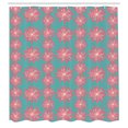 thumbnail image 3 of Ambesonne Outdoor Shower Curtain, Lively Garden, 69"Wx75"L, Teal Pink White, 3 of 5