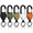 Multicolor, variant on 5 Pieces Heavy Duty Retractable Keychain – Carabiner Badge Reel with 24-Inch Steel Cord | Sturdy ABS Casing, Extendable Key Ring/ID Holder for Work, Outdoor & Daily Carry (Black)