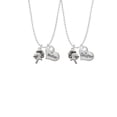 thumbnail image 2 of Delight Jewelry Silvertone Knight - Mascot Mother & Daughter Heart Necklaces (Set of 2), 19"+2", 2 of 4
