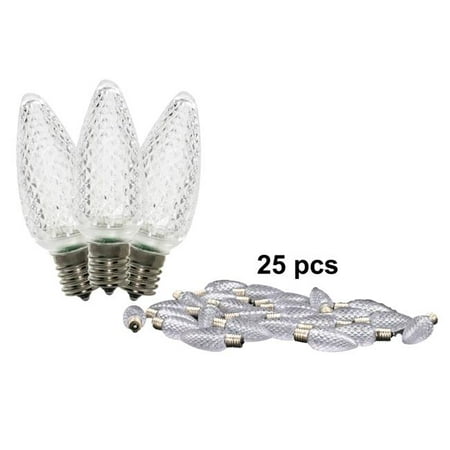 

Queens of Christmas C9-SMD-RETRO-CW-25 C9 Dimmable SMD LED Retrofit Bulbs Cool White - Pack of 25
