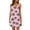 Pink, variant on Women's Summer Sleeveless Pleated Casual Dress V Neck Shoulder Strap Beach Floral Loose Tank Womens Casual Trendy Midi Dresses