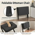 thumbnail image 5 of Foldable Foot Stool Ottoman, Modern Foot Rest with Bamboo X Legs & Thick Foam Cushion, Folding Foot Stools Small Padded for Bedroom Living Room, Makeup Vanity Stool Chair (Black - Black), 5 of 18