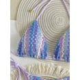 thumbnail image 3 of Bikini ZAFUL con cuerda de punto triangular de 2 piezas, color morado L, 3 of 5