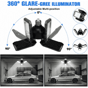 Homestead 3 Panel Adjustable Garage Light - 4 Pack - 2000LM LED – Ultra-Bright, Energy-Efficient Ceiling Lights for Garages, Workshops & Basements