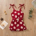 thumbnail image 3 of DPTALR Summer Baby Girls Clothes Infant Belt Little Daisy Print Refresh Sling Jumpsuit, 3 of 9