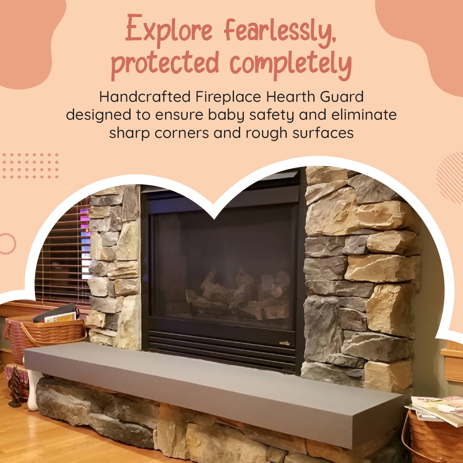 Safety 1st Foam Fireplace Hearth Bumper Guard, Espresso