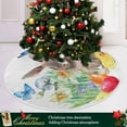 thumbnail image 6 of SKYSONIC Easter Bunny Christmas Tree Skirt Home Decoration Large Round Christmas Tree Skirt for Holiday Party Home Christmas Day Ornaments 35.4 Inch, 6 of 6