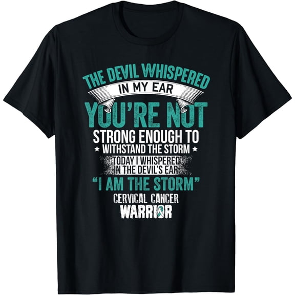 Devil Whispered- Cervical Cancer Awareness Supporter Ribbon T-Shirt