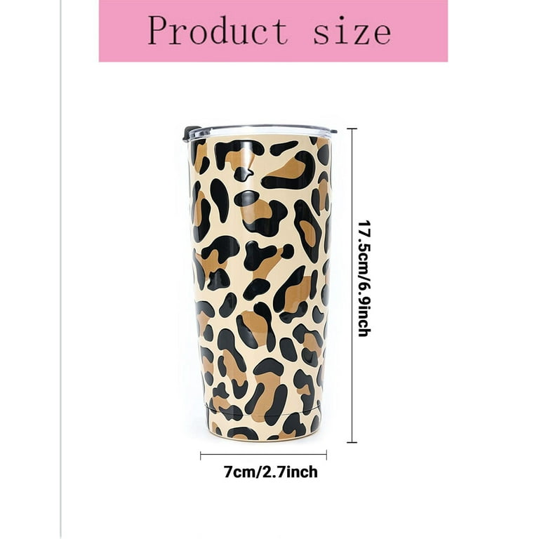 20oz Tumbler with Lid White Leopard Animal Print Insulated Tumbler  Stainless Steel Insulated Cup Reu…See more 20oz Tumbler with Lid White  Leopard