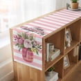thumbnail image 6 of Table Runners 72 Inches Long Dress Scarves, Valentine's Day Farmhouse Kitchen Table Runner, Coffee Tablerunners, Roses Flowers Pink Stripes Country 16x72 Inch, 6 of 9