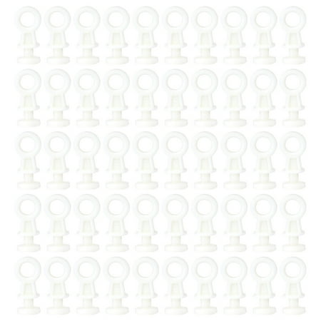 

50 PCS Rod Rollers Plastic Curtain Rail Track Wheels for Window Door Shower Curtains (Beige)