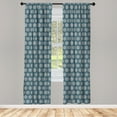 thumbnail image 3 of Ambesonne Christmas Curtains, Chill Winter Evening Art, Pair of 28"x84", Slate Blue Pale Peach, 3 of 5