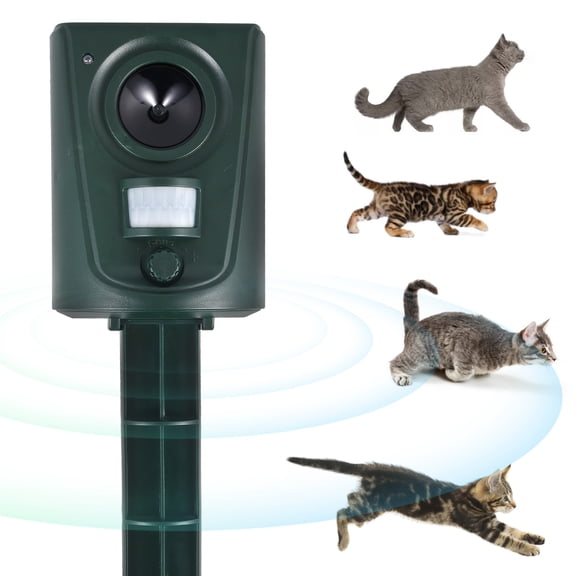 Pluokvzr Ultrasonic Cat Repellent Outdoor Gardens Fox Pest Animal Repeller Ultrasonic Waterproof Fox Deterrent Scarer